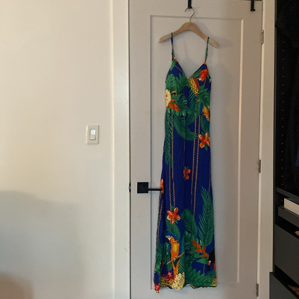 Tropical Blue Maxi Dress